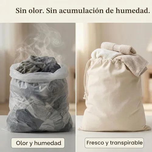 Miniatura 3 de Urban Villa Bolsa de lavandería 1 paquete de bolsa de lavandería extra grande de lona resistente, bolsas de lavandería de algodón natural, multiuso