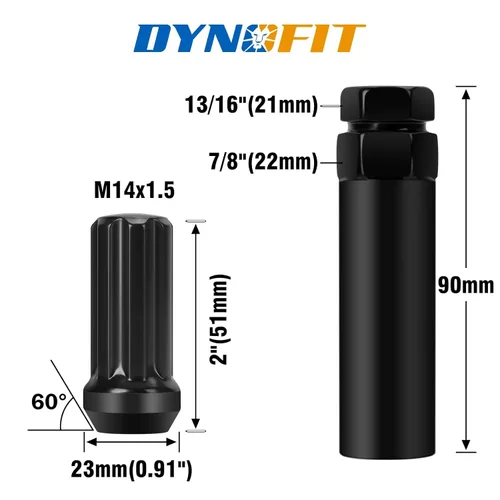 Miniatura 2 de dynofit tuercas de llanta M14 x 1.5