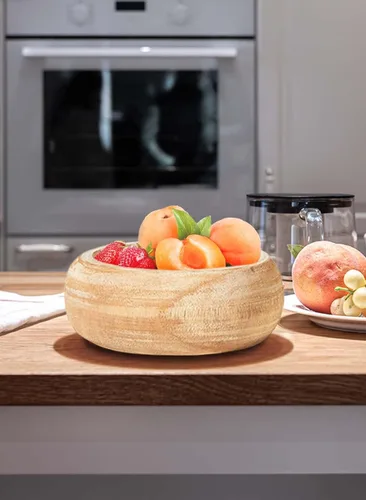 Miniatura 4 de Serene Spaces Living Paulownia Cuenco Redondo de Madera – Cuenco de madera decorativo hecho a mano para decoración, fiestas, bodas, centro de mesa