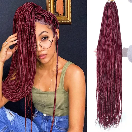 Miniatura 51 de XTREND 10 Pulgadas 6 Paquetes Trenzas de Caja de Ganchillo Cabello Pre-anudado Sin Nudos Bobo Trenzas de Caja 3X Extensiones de Cabello Trenzado 1b#