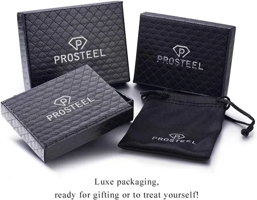 Miniatura 7 de PROSTEEL Collar con medalla de San Benito de acero inoxidable, joyería de protección para hombres y mujeres, chapado en oro real de 18 quilates