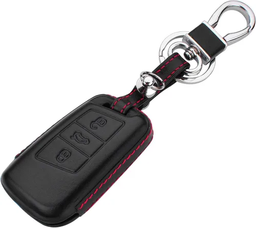 Hombres Mujeres Cuero Genuino Llavero Funda para Volkswagen Arteon Atlas Golf Alltrack Jetta GLI Passat Taos SEL para Tiguan para Skoda Kodiaq