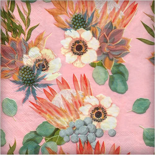 Miniatura 15 de Servilletas de papel florales, 40 servilletas de cóctel de 2 capas, 6.5 x 6.5 pulgadas plegadas/13 x 13 pulgadas desplegadas, servilletas