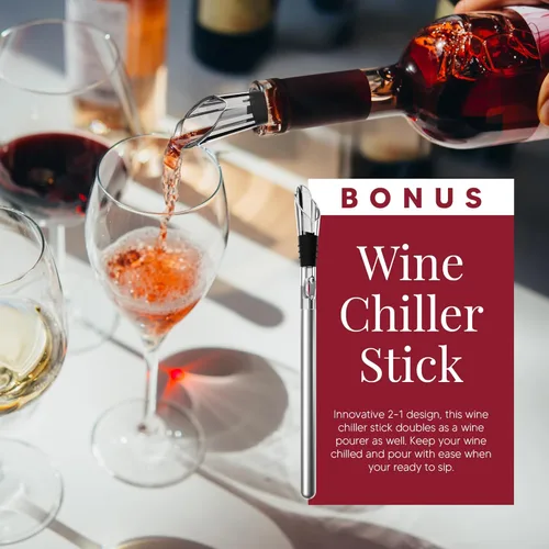 Miniatura 5 de Cubo Enfriador de Vino de Mármol Homeries - Enfriador de Vino y Champán para Fiestas, Cena – Mantén el Vino y las Bebidas Frías, Enfriadores de Vino