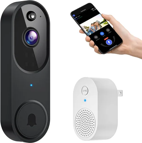 Miniatura 9 de GridTera - Cámara de timbre de video inalámbrica de 1080p, detección humana AI, vista en vivo, visión nocturna, almacenamiento en la nube, WiFi