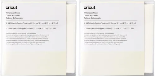 Miniatura 8 de Tarjetas de acuarela de impresión en frío de Cricut, S40 (12 unidades) Tarjetas en blanco personalizables con sobres, cree tarjetas de cumpleaños