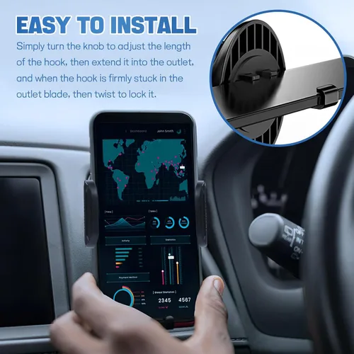Miniatura 5 de wuyaoyao Soporte de teléfono para ventilación de automóvil, rotación de 360°, soporte de teléfono celular para ventilación de aire, manos libres