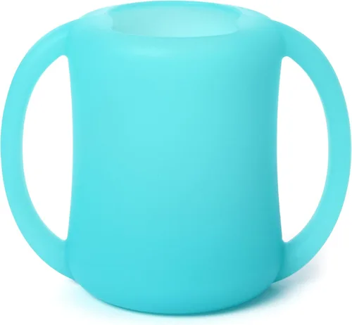 Miniatura 8 de PrimaStella Taza de entrenamiento de silicona para bebés y niños pequeños con asas (coral)