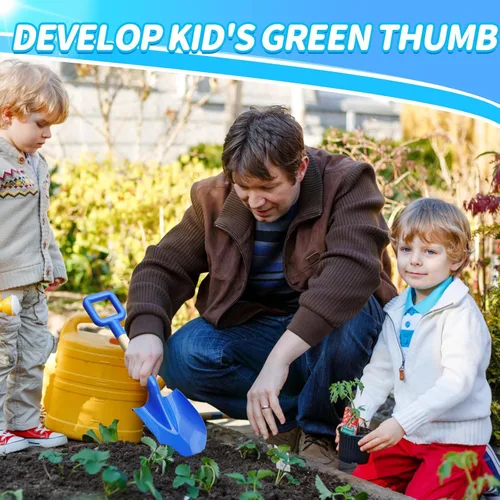 Miniatura 6 de Palas de arena de playa de 16 pulgadas para niños, kit de herramientas de pala de jardín, pala de plástico de madera resistente y larga para excavar