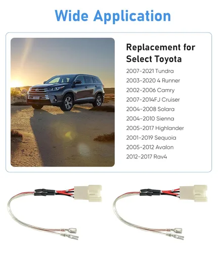 Miniatura 2 de Actualización del adaptador de conector de arnés de cableado de altavoz de tweeter para tablero de automóvil para Toyota 2007-2021 Tundra 2003-2020