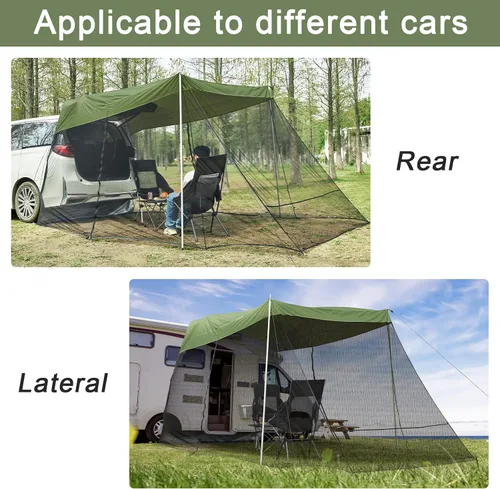 Miniatura 5 de G4Free Toldo Refugio Solar para Automóvil con Mosquitera, Carpa Portátil para SUV Toldo de Sombra para Puerta Trasera para Camping al Aire Libre