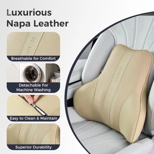 Miniatura 5 de Coverado Almohada de apoyo lumbar para automóvil, almohada ergonómica de espuma viscoelástica para silla de oficina, cojín de espalda para aliviar