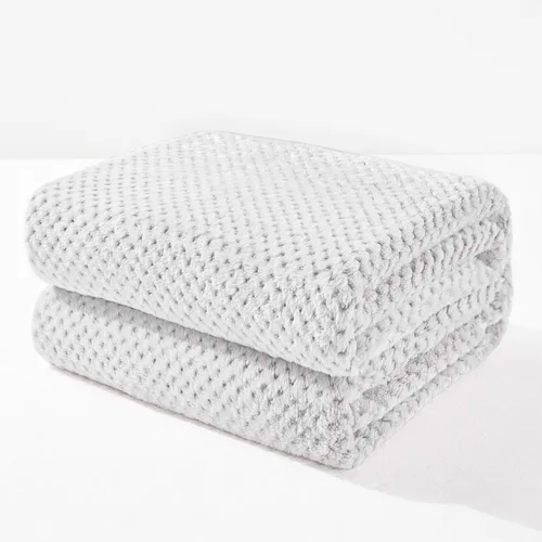 Miniatura 40 de Exclusivo Mezcla - Manta de vellón extragrande para sofá o cama, mantas supersuaves y cálidas con textura de gofre, acogedora, mullida y ligera Azul