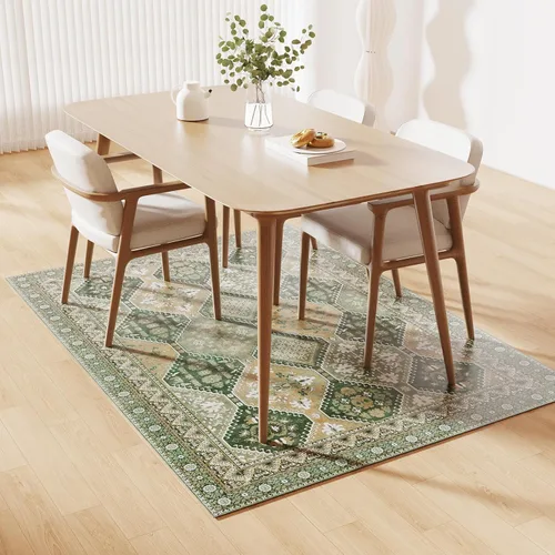 Miniatura 25 de Tapete de plástico transparente para debajo de la mesa de comedor, 4 pies, redondo, antideslizante, impermeable, alfombra de vinilo para el hogar