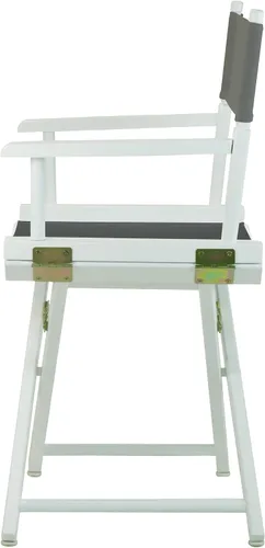 Miniatura 6 de Casual Home - Silla de director de 18.0 in, marco blanco con lona gris