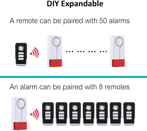 Miniatura 6 de Alarma abierta para puerta y ventana, control remoto inalámbrico, sensor magnético, timbre antirrobo, seguridad para el hogar, protección para casa