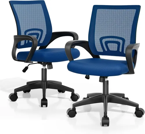 Miniatura 20 de Magshion Silla ergonómica de escritorio de oficina, silla de computadora de malla con respaldo medio, silla giratoria con respaldo transpirable