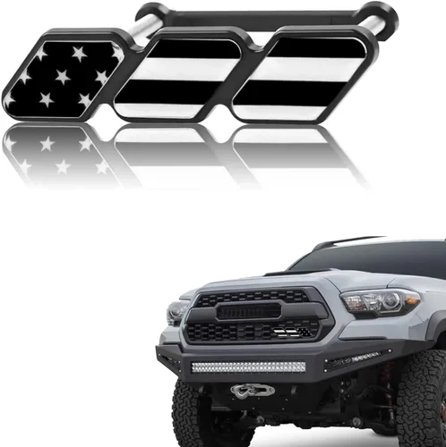 Paquete de 1 insignia de decoración de rejilla tricolor, accesorios de decoración de automóvil para 4Runner Tacoma Tundra y otras rejillas de malla