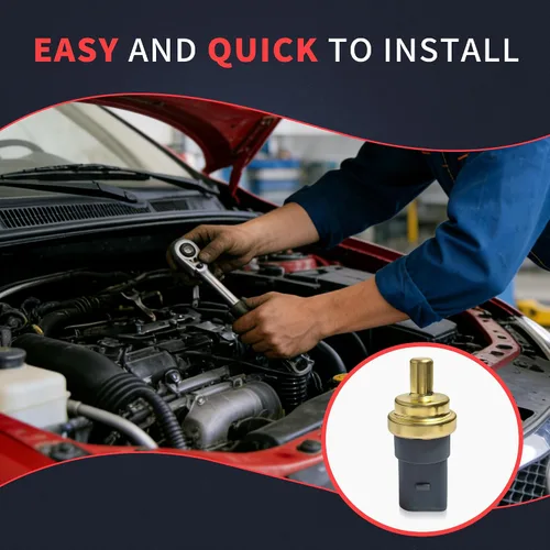 Miniatura 8 de 06A919501A Sensor de temperatura del refrigerante Sensores de interruptor del motor con 1 abrazaderas compatibles con Audi A3 A4 A6 Q7 S5 S6 TT