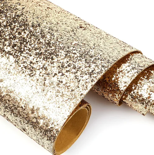 Papel tapiz dorado con purpurina gruesa, con lentejuelas brillantes, para paredes (17.3 x 197 pulgadas, dorado)
