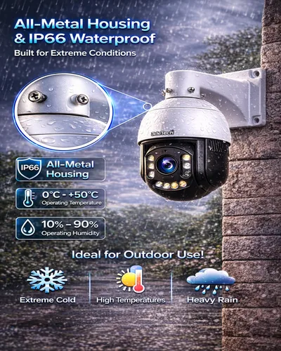 Miniatura 7 de JideTech Cámara de seguridad IP PoE PTZ IP PoE de 200X con zoom híbrido 4K 8MP para exteriores, seguimiento automático de inclinación de 360°