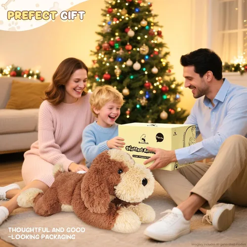 Miniatura 8 de SuzziPals Animal de peluche grande de 30 pulgadas, cachorro de peluche gigante grande y suave, juguetes de peluche gigantes para relajación