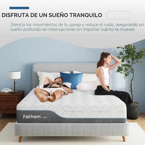 Miniatura 6 de FATHOM Colchón firme King de espuma viscoelástica de 12 pulgadas, cama tamaño King en una caja para aliviar el dolor de espalda y dormir fresco