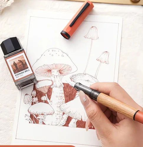 Miniatura 6 de Jinhao - Juego de 58 plumas estilográficas de madera de roble natural, paquete de 3 bolígrafos de escritura de punta fina con convertidores