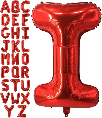 Miniatura 22 de Lovoir Globos grandes de 40 pulgadas con la letra T roja de gran tamaño, globo de helio de aluminio de Mylar para decoración de fiesta de Letra roja