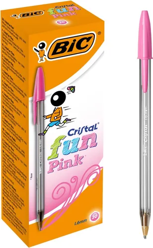 Miniatura 4 de Bolígrafos BIC Cristal Fun, punta larga (1,6 mm), caja de 20, color turquesa - Escritura audaz a prueba de manchas