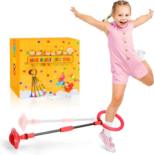 Miniatura 8 de Chridark Pelota de Salto de Tobillo para Niños - Pelota de Salto Plegable con Rueda Luminosa, Juguetes de Juego al Aire Libre para Niños y Adultos