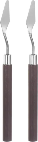 HARFINGTON 2 cuchillos de paleta n.º 6 de 0.472 in de ancho de acero inoxidable pequeña espátula puntiaguda cuchillo de paleta de pintura con mango