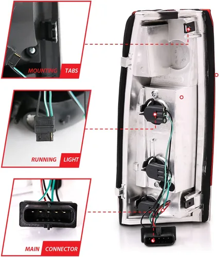 Miniatura 2 de AnzoUSA 211156 Luz trasera G2 color humo oscuro para camioneta Chevrolet GM - (se venden en pares)