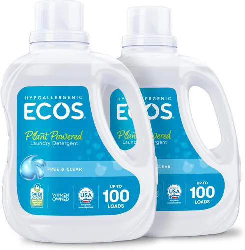 Miniatura 10 de ECOS Detergente líquido hipoalergénico Detergente de la lavandería Cargas no tóxicas, lemongrass, 100 fl oz (paquete de 2)