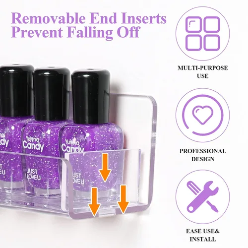 Miniatura 4 de Organizador de esmalte de uñas montado en la pared, paquete de 6 estantes de pared transparentes para esmalte de uñas, soporte de acrílico