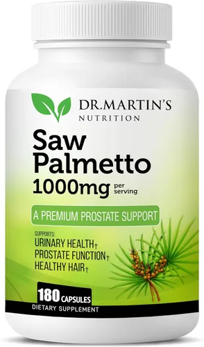 Saw Palmetto cultivado en Estados Unidos | Suplemento para la salud de la próstata de 180 cápsulas | Crecimiento del cabello para hombres y mujeres