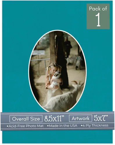 Miniatura 113 de CountryArtHouse Fresh Linen - Marco de fotos ovalado de 8.5 x 11 pulgadas, sin ácidos, con núcleo blanco, corte biselado para fotos de 5 x 7 Lona