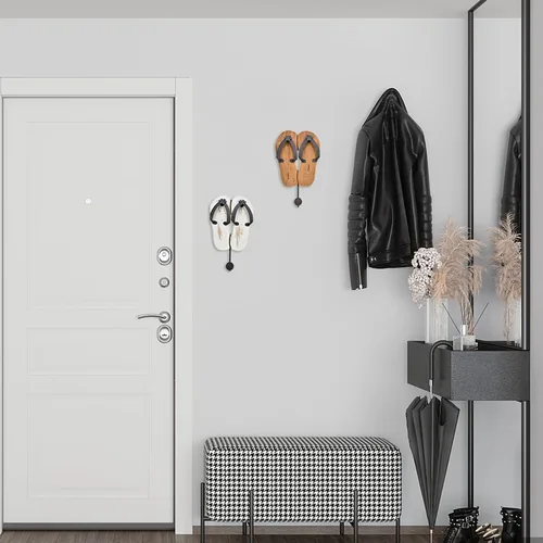 Miniatura 6 de Aecipl Ganchos de pared de madera para colgar chanclas, letrero de decoración temática de playa, gancho náutico para toallas para baño, dormitorio