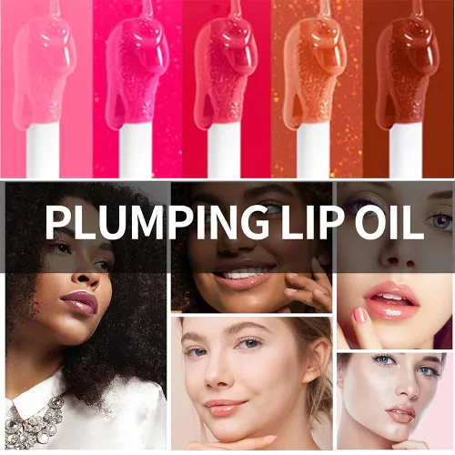 Miniatura 7 de GECOMO Aceite hidratante que brilla para labios, aceite hidratante que brilla los labios, aceite nutritivo brillante y transparente, aceite de 004-#