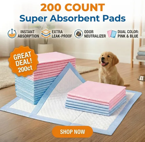 Miniatura 3 de MoMoCo Value Pack Almohadillas de Entrenamiento para Cachorros 23"x23", 200 Unidades (Azul100 + Rosa100) – Almohadillas Sanitarias a Prueba de Fugas