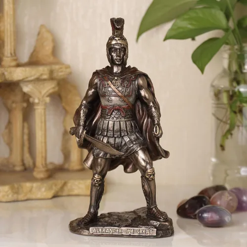 Miniatura 7 de Veronese Design Escultura de resina Alexander el gran rey de Macedonia de 6 7/8 pulgadas con acabado de bronce