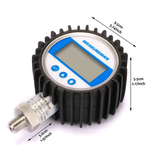 Miniatura 7 de MEASUREMAN Tamaño del dial de 3-1/8", medidor de presión digital, 0-100psi/bar/Mpa/Kpa, montaje inferior NPT de 1/4", precisión del 0.25%