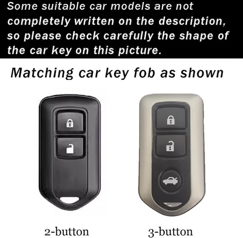 Miniatura 2 de ontto Funda para llavero de 3 botones para Toyota Camry Corolla Vios Reiz Highlander Crown Prado Yaris Remote Protección para llave de coche