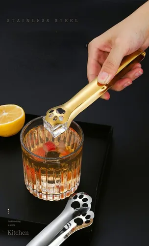 Miniatura 8 de Paquete de 2 pinzas pequeñas para servir de 6.9 pulgadas, de acero inoxidable, mini pinzas para aperitivos, patas de gato, pequeñas pinzas de bufé