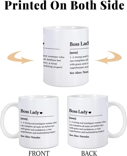 Miniatura 2 de Regalos para mujer jefa, regalos divertidos de oficina, taza de café con nombre personalizado, regalo para el día de la jefa, regalo inspirador