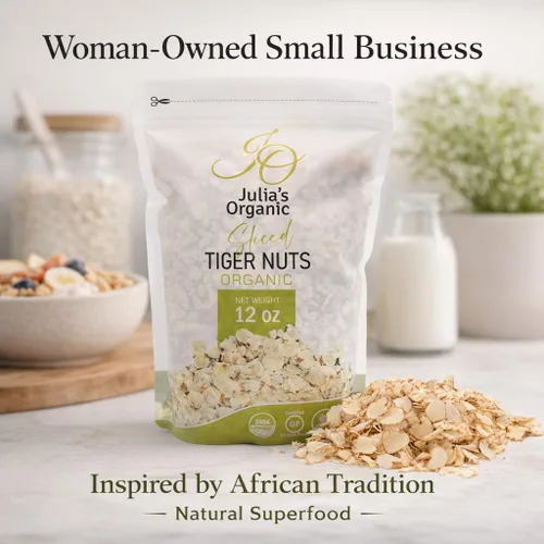Miniatura 7 de Julia's Organic Frutos secos de tigre en rodajas finas – Listo para comer – No necesita remojo – Orgánico, vegano, alto en fibra y sin gluten, 12