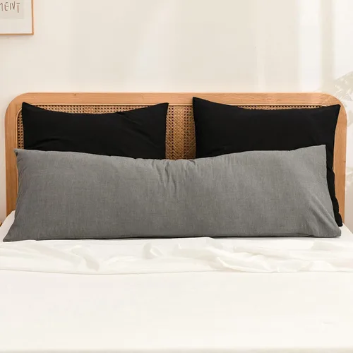 Miniatura 43 de BESTOUCH 100% Algodón Lavado Funda de Almohada para Cabello y Piel, Sensación de Lino, Suave, Cómoda, Transpirable, Juego de 2 Fundas de Almohada