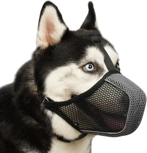 Mayerzon Bozal para perro, bozales de malla patentados suaves para perros grandes, medianos y pequeños, caniche, husky, doberman, labrador retriever