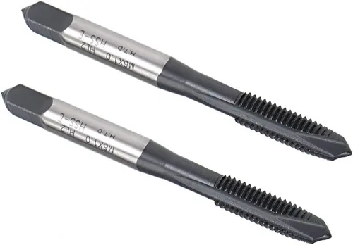 Miniatura 8 de uxcell Grifo de roscado de punto espiral M2.5 x 0.45, tolerancia H2 de acero de alta velocidad recubierto TICN, vástago redondo con extremo