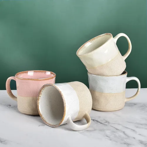 Miniatura 7 de Bosmarlin Taza de café grande de cerámica, taza de té grande para oficina y hogar, 18 onzas, apta para lavavajillas y microondas, 1 unidad (verde, 1)